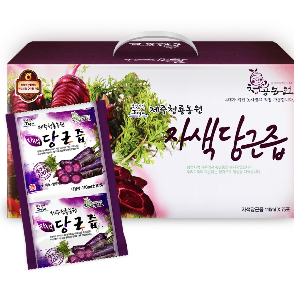 청룡농원 제주 자색당근즙 110ml x 75개입 67,680원
