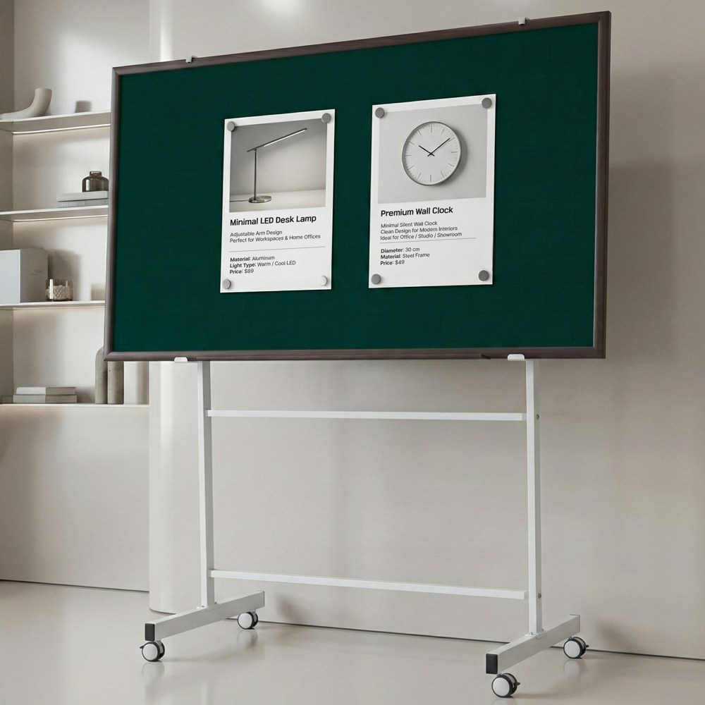 (주) 토탈하얀칠판 청자석 분필보드+스탠드세트 (월넛우드) 122,500원