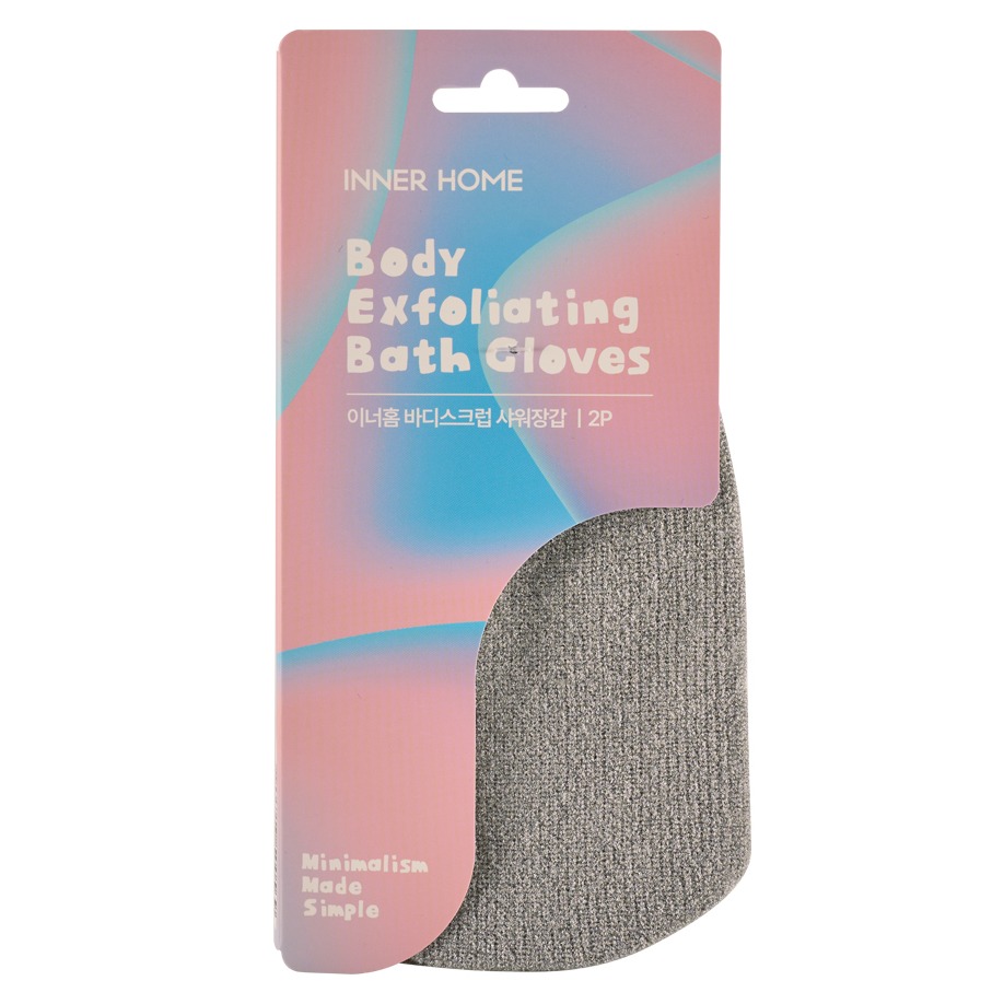 이너홈 바디스크럽 샤워장갑, 그레이, 2개입, 1개 5,000원