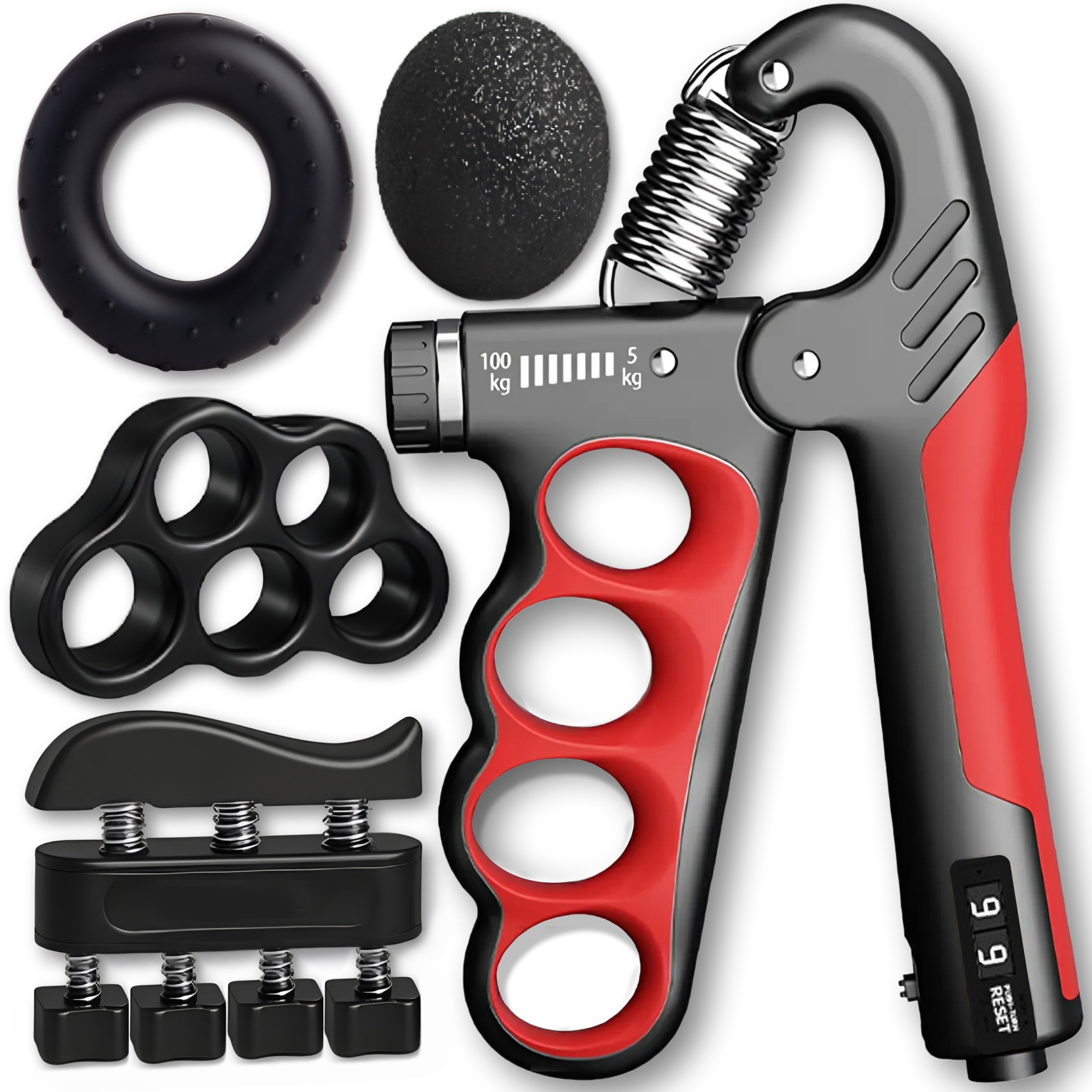 그립엑스 손 악력기 남성용 100kg, 1개, 레드, 현재가 12,900원