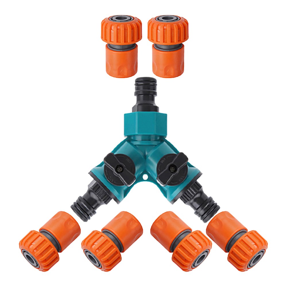 길그리 3구 Y자 밸브형 호스 호수 분배기 세트(호스 분배기1개+19-23mm 원터치 어댑터 6개 포함) 7,620원