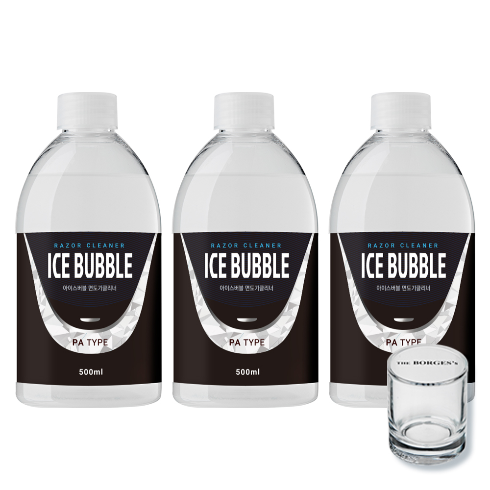 아이스버블 면도기클리너 세정액 PA타입 500ml x 3p + 세척용 유리컵, 단일상품, 단일색상, 3개 17,270원