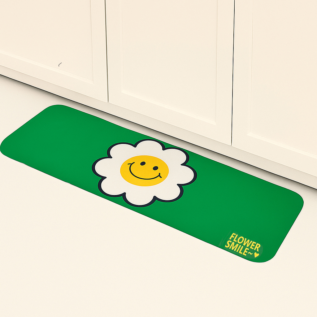 무식이네 스마일 플라워 빨아쓰는 깨지지 않는 규조토 발매트, 그린 9,990원