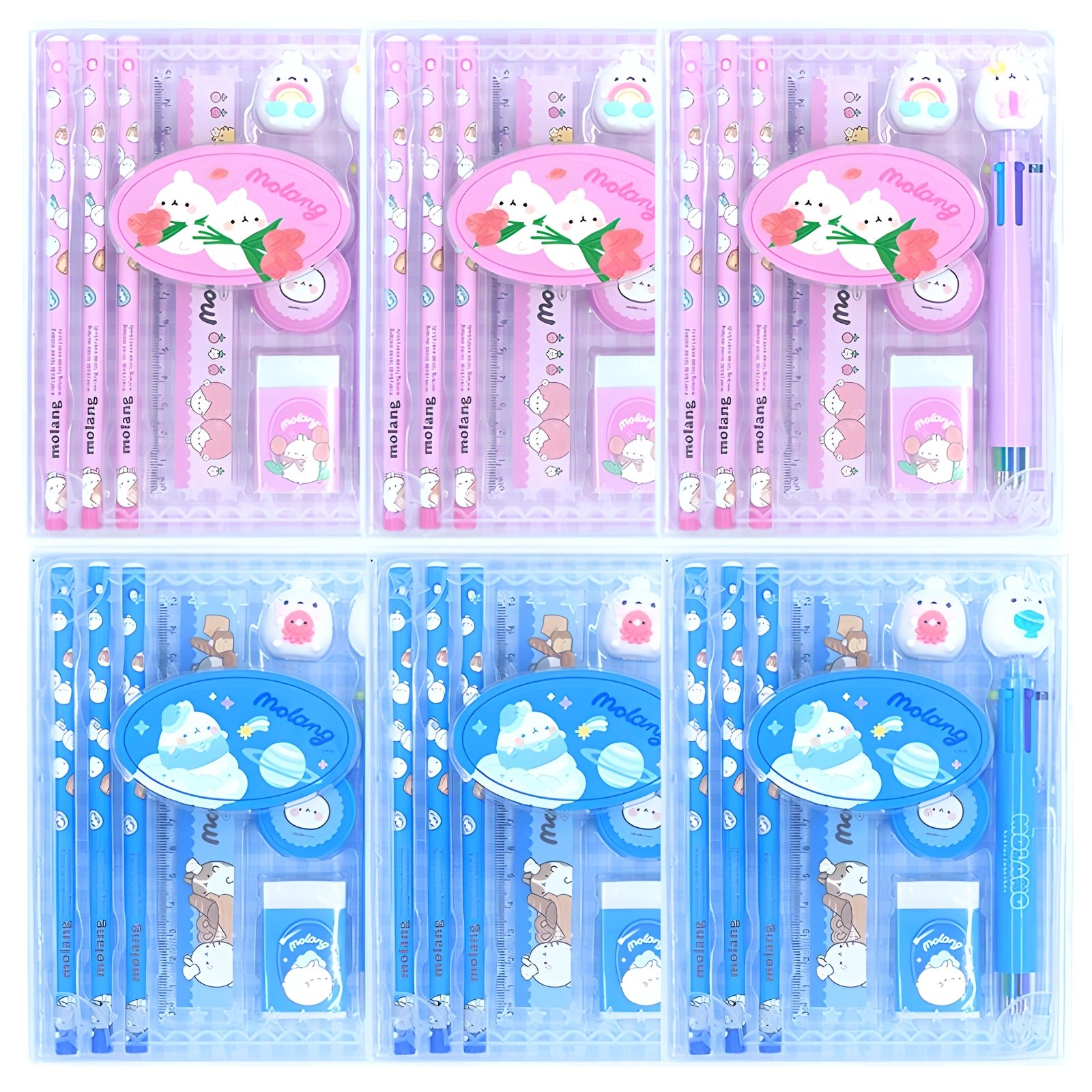 팝콘펜시 몰랑 케이스 문구 2종 x 3p 세트, 핑크 + 블루, 1세트 18,960원