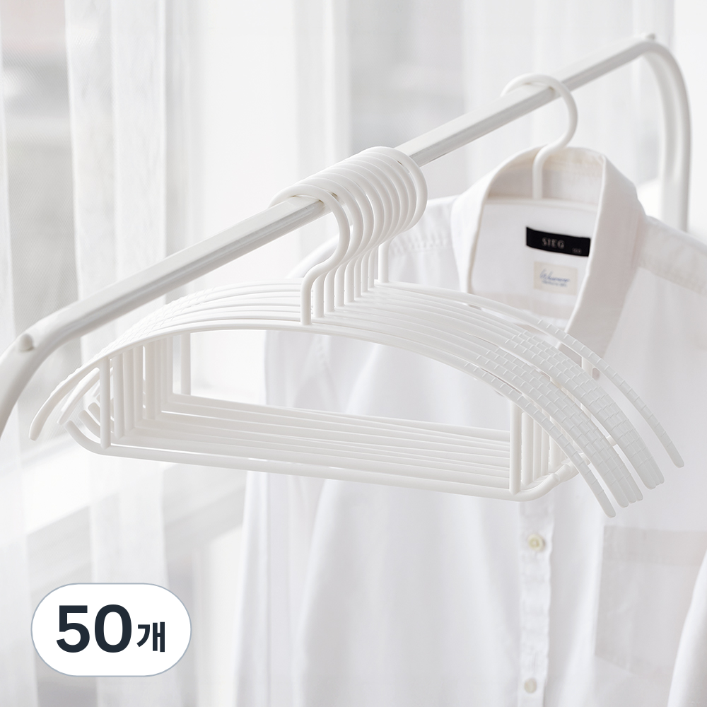 살림의기술 어깨뿔 미끄럼 방지 니트 옷걸이, 화이트, 50개 17,760원