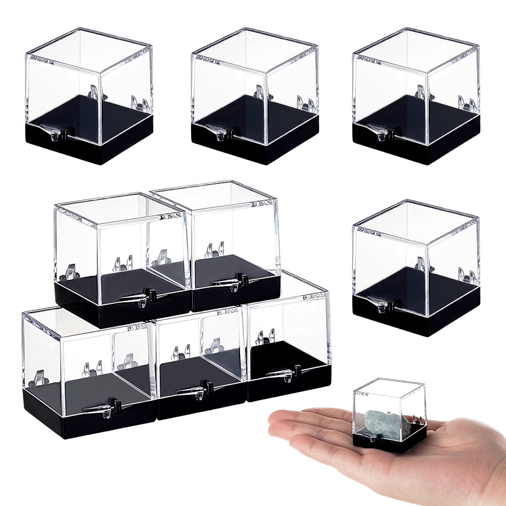 아크릴 디스플레이 케이스 미네랄 박스 블랙 베이스 정사각형 투명 34x4x35cm, 투명 13,560원