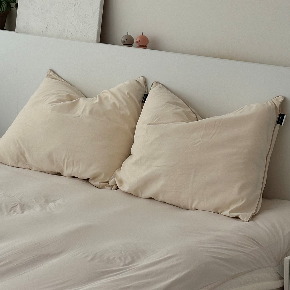 누잠 모찌베개+커버 SET l 푹신한 호텔베개에 경추지지 + 실크촉감 커버까지, 1개, 본품+커버(베이지) 69,000원