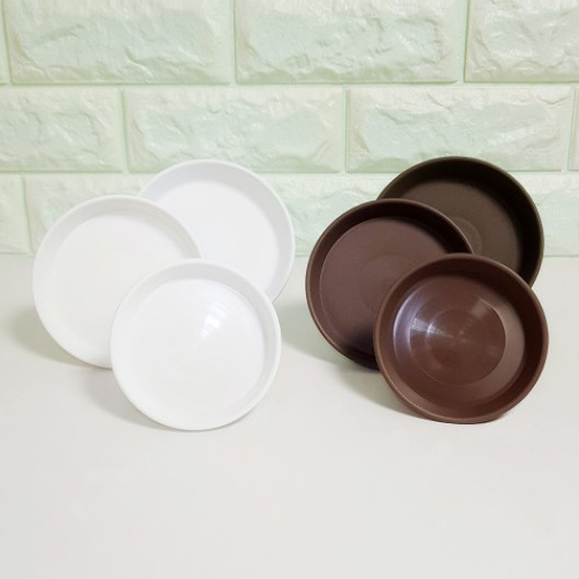 원형 플라스틱 화분 받침대(화이트) 400원