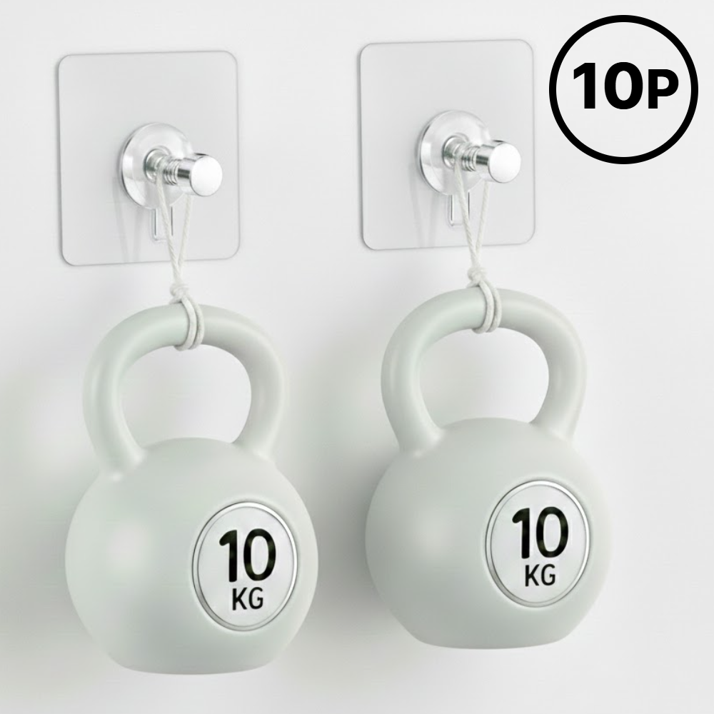 라코비 튼튼한 무타공 접착식 액자 시계 걸이, 투명, 10개 10,000원