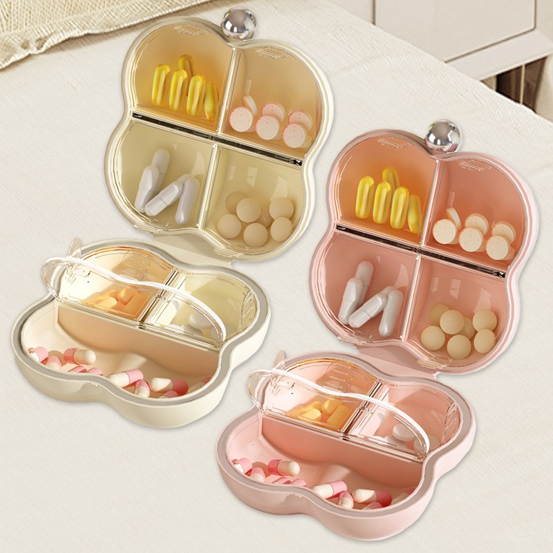 디모어 건강 네잎클로버 요일별 알약케이스 2개, 1세트, 크림화이트+파스텔핑크 8,900원