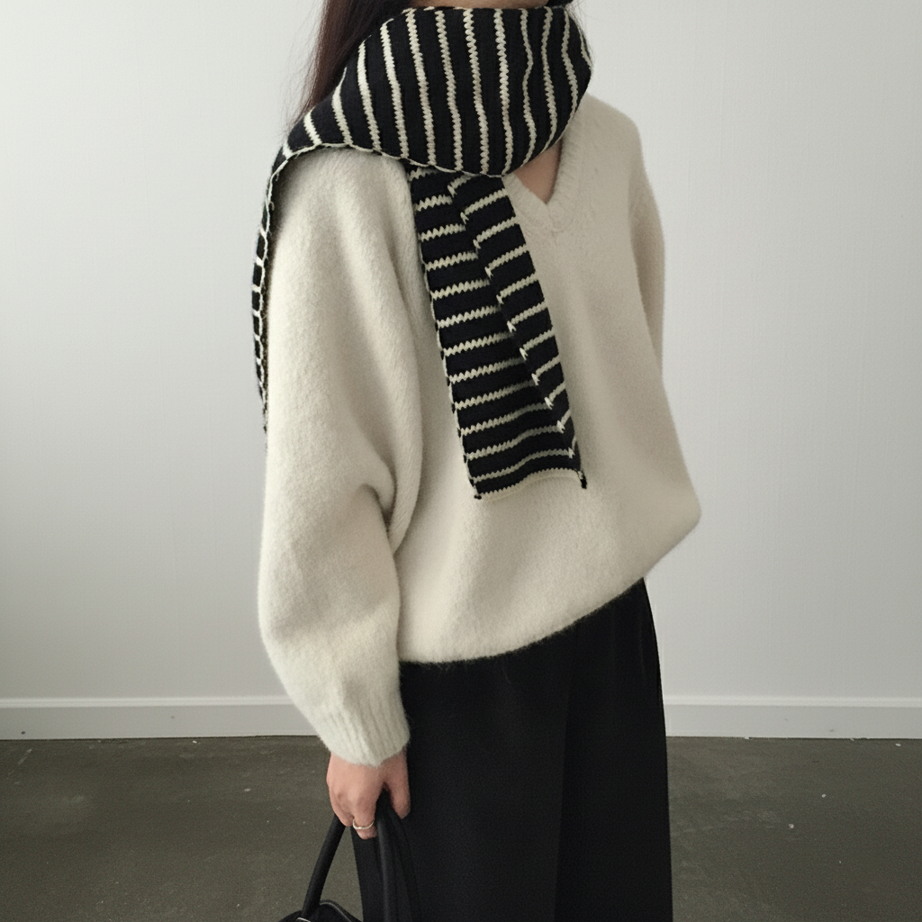 탐리프 여성 브이넥 루즈핏 니트 가을 겨울 니트티 12,900원