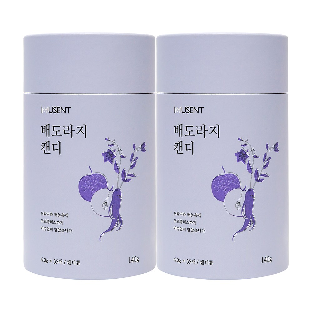 이뮤젠트 배도라지캔디 지관통 약 35개입 환절기 배 모과 프로폴리스 사탕 도라지 캔디, 2개, 140g 18,270원