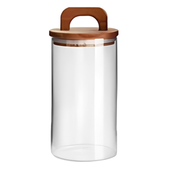 하니모니 우드뚜껑 투명 유리 캡슐커피 세제 보관함, 미들(1200ml), 1개 11,500원