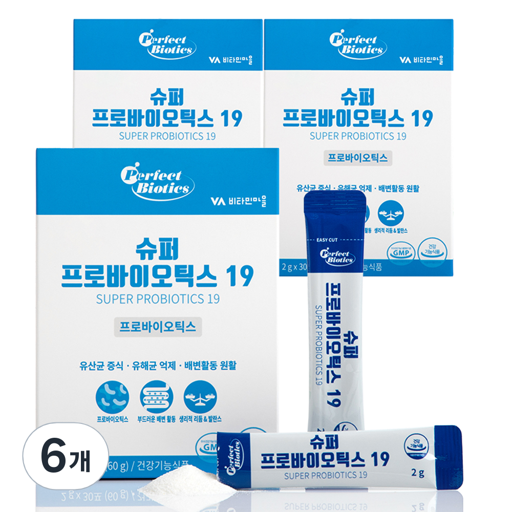 퍼펙트바이오틱스 슈퍼 프로바이오틱스 19 유산균, 60g, 6개 22,900원