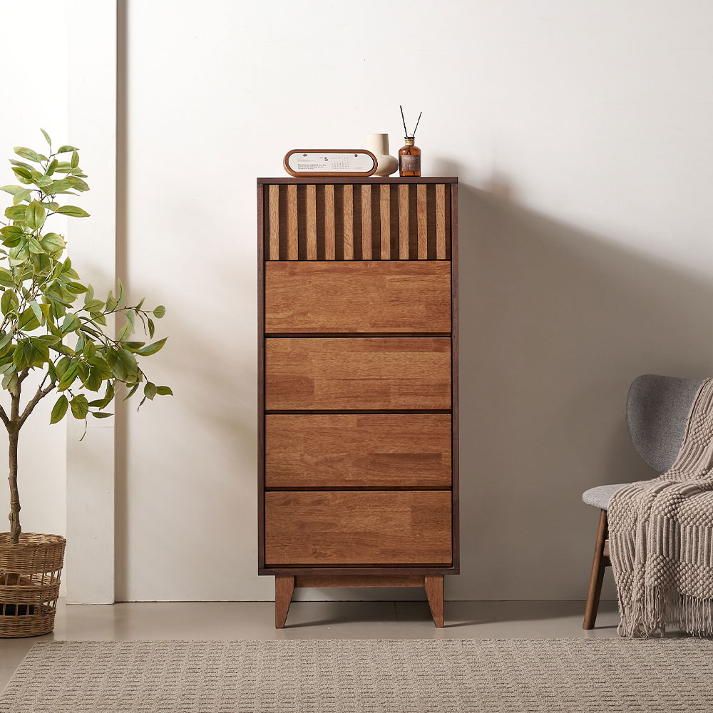 엘든 600 원목 안방 틈새 드레스룸 옷 5단 서랍장, 5단, 월넛 331,000원