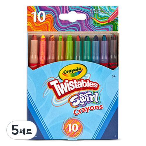 크레욜라 컬러풀 트위스트 크레용 10종 세트, 5세트, 10색 44,500원