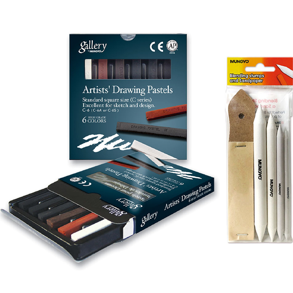 문교 드로잉 파스텔 콘테 + 찰필 4종 + 사포 12p 세트 8,170원