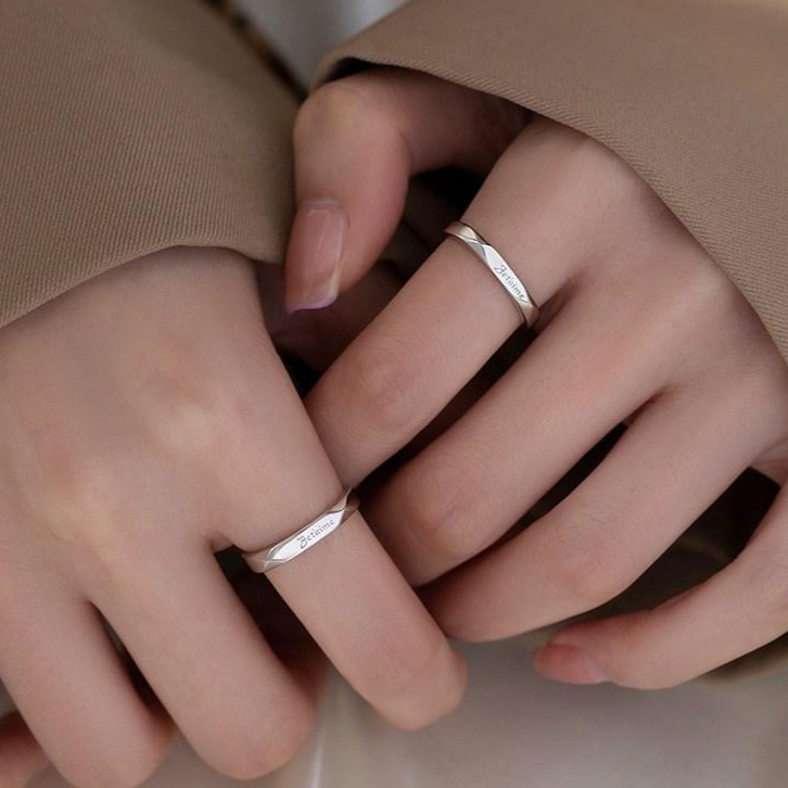 띵니 써지컬스틸 쥬뗌므 커플반지 커플링 각인커플링 각인커플반지 실버 로즈골드 골드, 현재가 13,000원