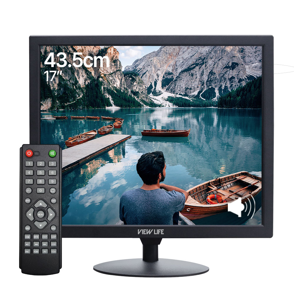 뷰라이프 17형 4:3 AV 단자 CCTV 소형 모니터 D-SUB/BNC 케이블 포함 리모컨 증정 새제품, 43.1cm, AV-17 124,000원