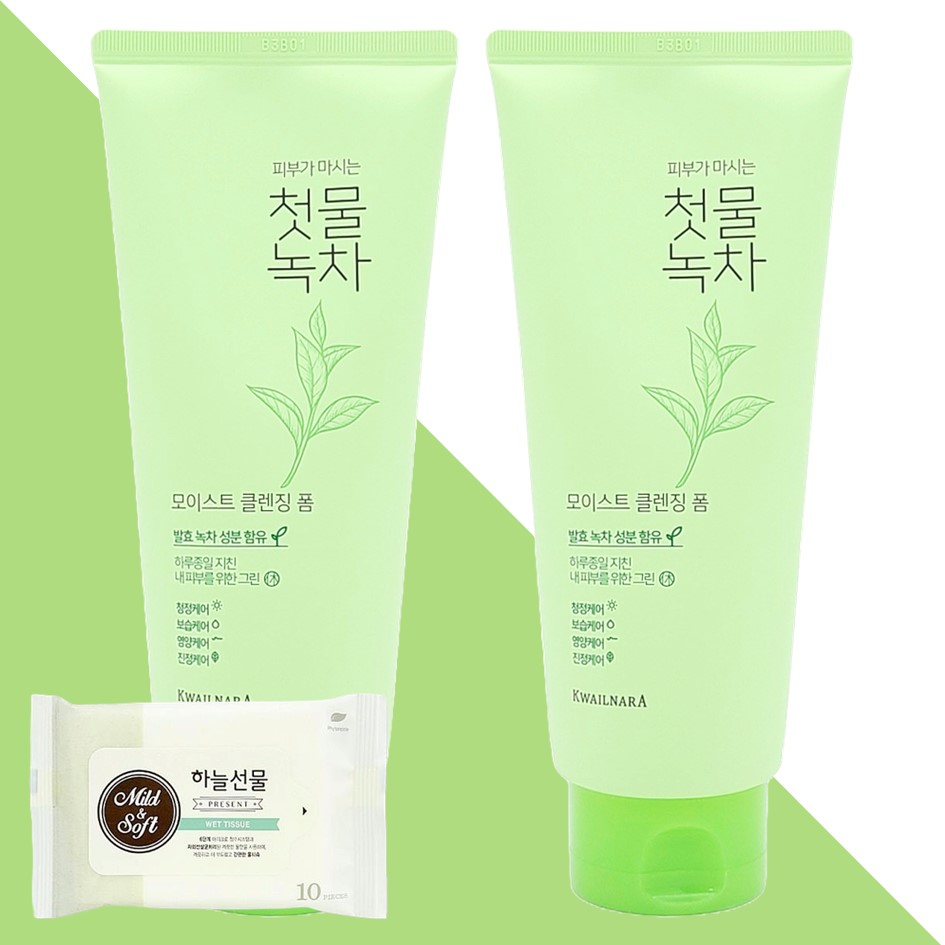 과일나라 첫물녹차 모이스트 클렌징 폼 180g 2개(+하늘선물 물티슈 10매) 19,380원