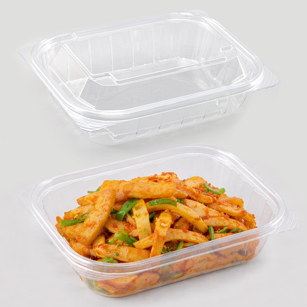 에스제이케미칼 반찬 샐러드 포장용기 206 투명 300개 세트 용기, 뚜껑 포함, 1박스 44,500원