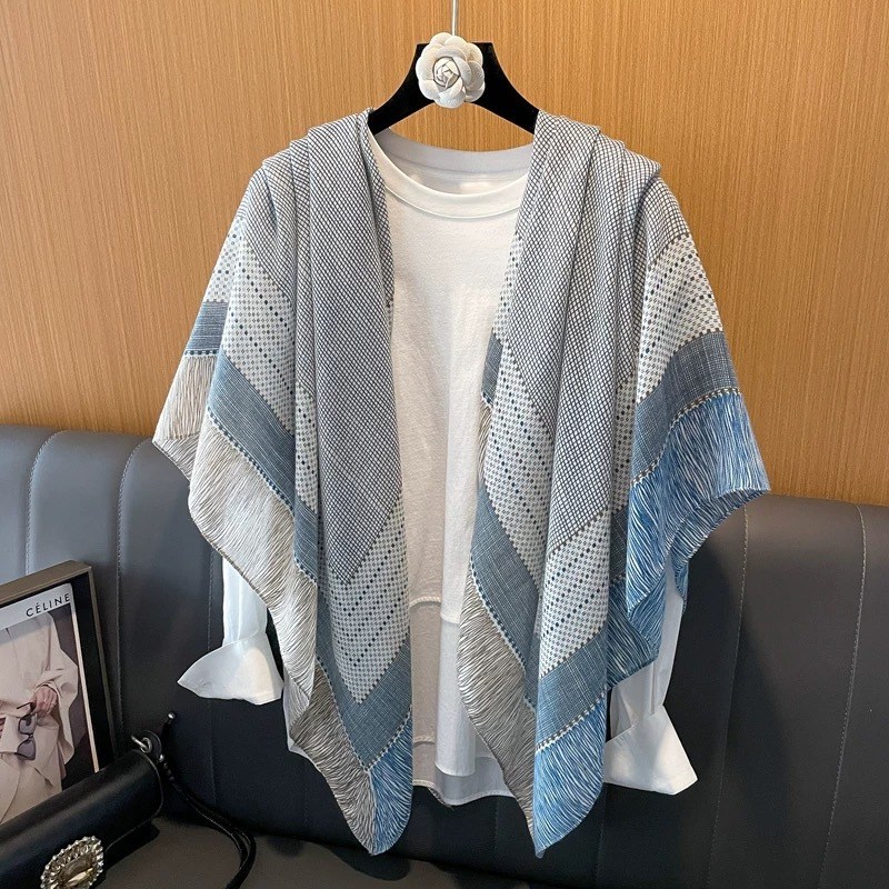 2025년 신상 리넨 대형 사각 스카프 다채로운 스카프 여행 자외선 차단 외출용 실크 스카프 고급 에어컨 숄 12,750원