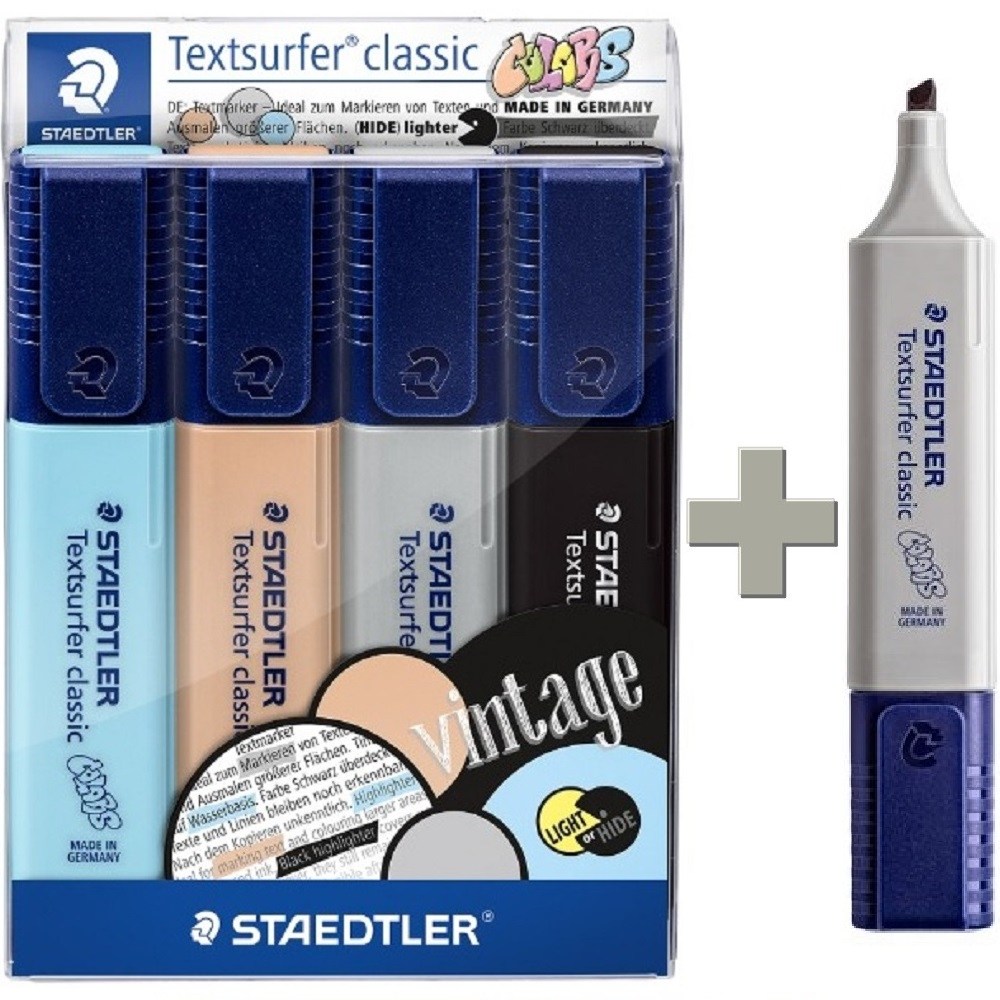 스테들러 텍스트서퍼 클래식 파스텔 빈티지 형광펜 4색세트 364CWP4 + 낱색 8,800원