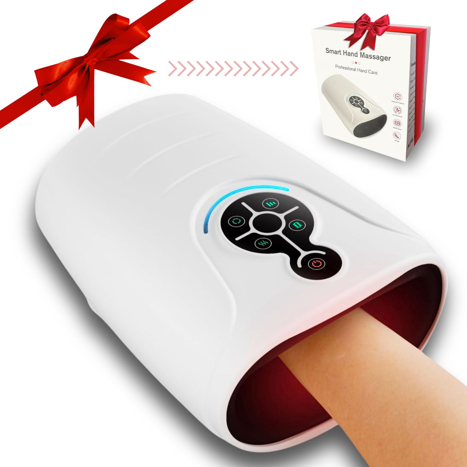 AERLANG 손 손목 마사지기/무선 핸드 케어 마사지, 공기압 가열 HM08, White 62,900원