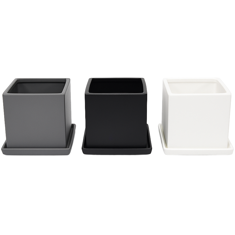 모던레시피 무광 사각 도자기 화분 받침 세트, 그레이, 1개 20,900원