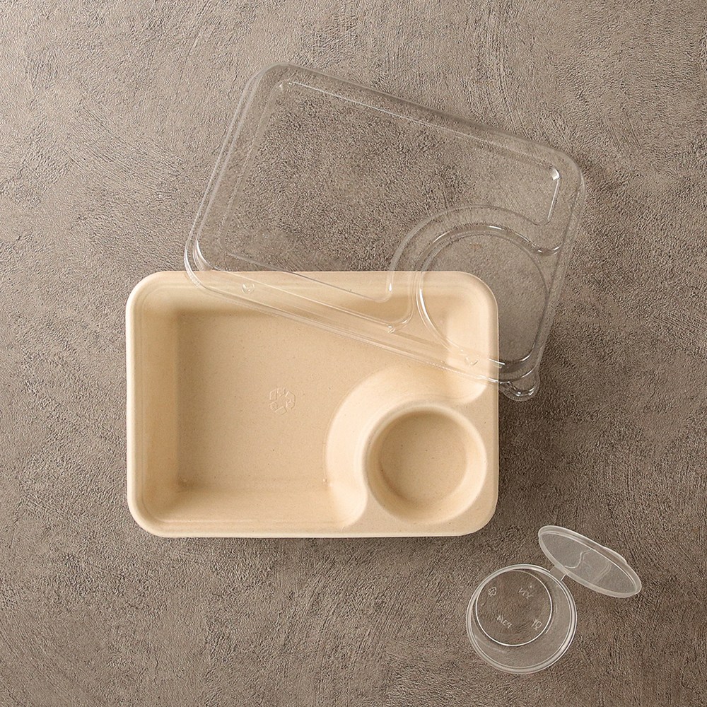 펄프 2칸 샐러드 용기, 4온스 원터치 소스컵 일체형, 1개, 100세트 36,900원