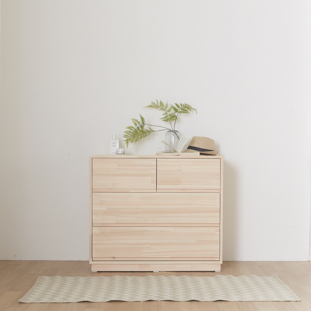 바르숲 보드레 3단 서랍장 편백나무 원목 안방 거실서랍장 900, 3단, 베이지 770,000원