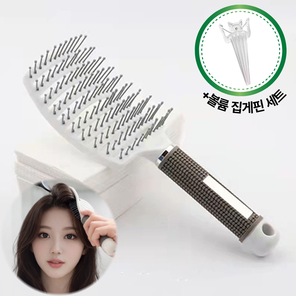 디어로그 뿌리 헤어 볼륨브러쉬 빗 앞머리 집게핀 세트, 1개, 화이트 13,800원