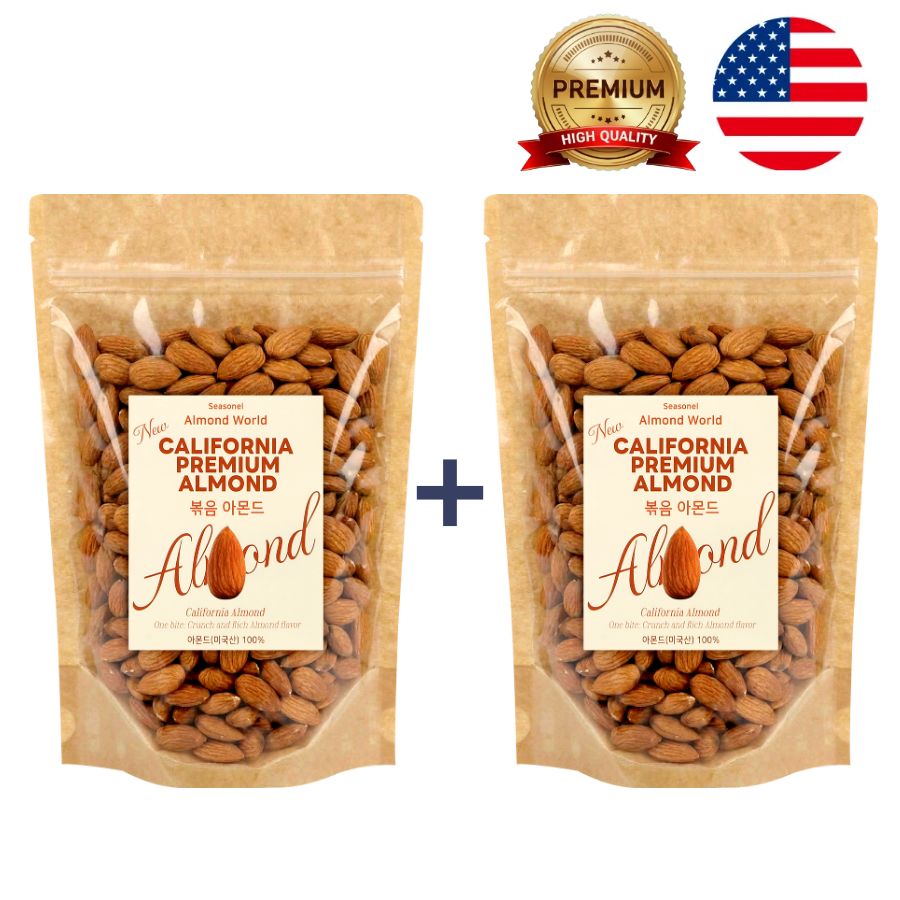 [1+1 이벤트]시즈넬 아몬드월드 아몬드 최대 제빵회사에 납품하는 최고품질 최고의맛 안심하고 믿고 먹을 수 있는 구운아몬드, 2개, 250g 17,890원