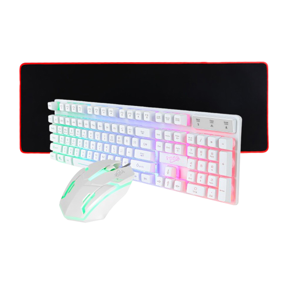 지클릭커 게이밍 키보드 마우스 GMK-180 With 장패드 파스텔톤 노트북 PC 맥 윈도우 호환, 인체공학, 화이트, GMK-180 with 장패드 16,390원