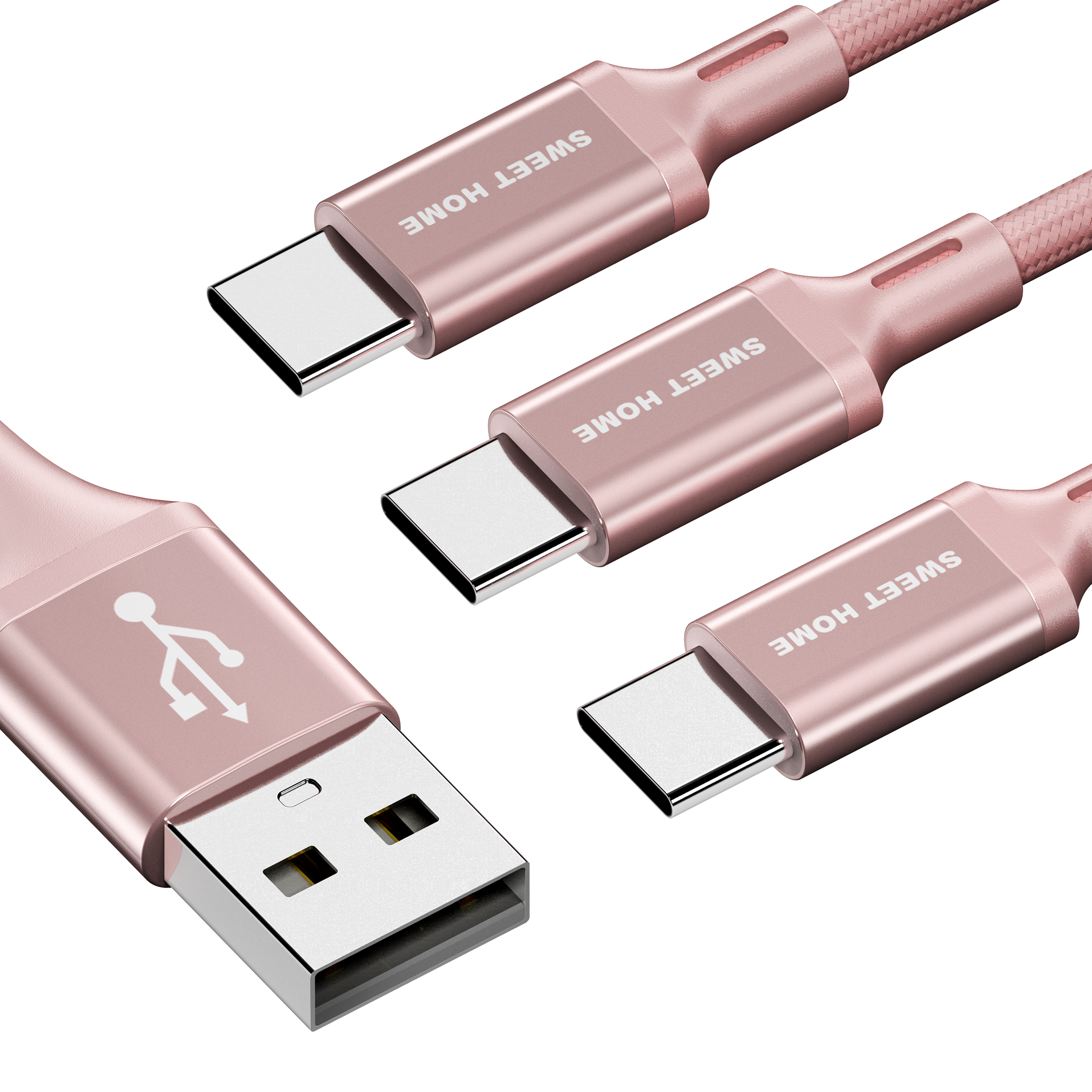 스윗홈 A타입-C타입 고속 메탈 패브릭 충전 케이블 3p 5,900원