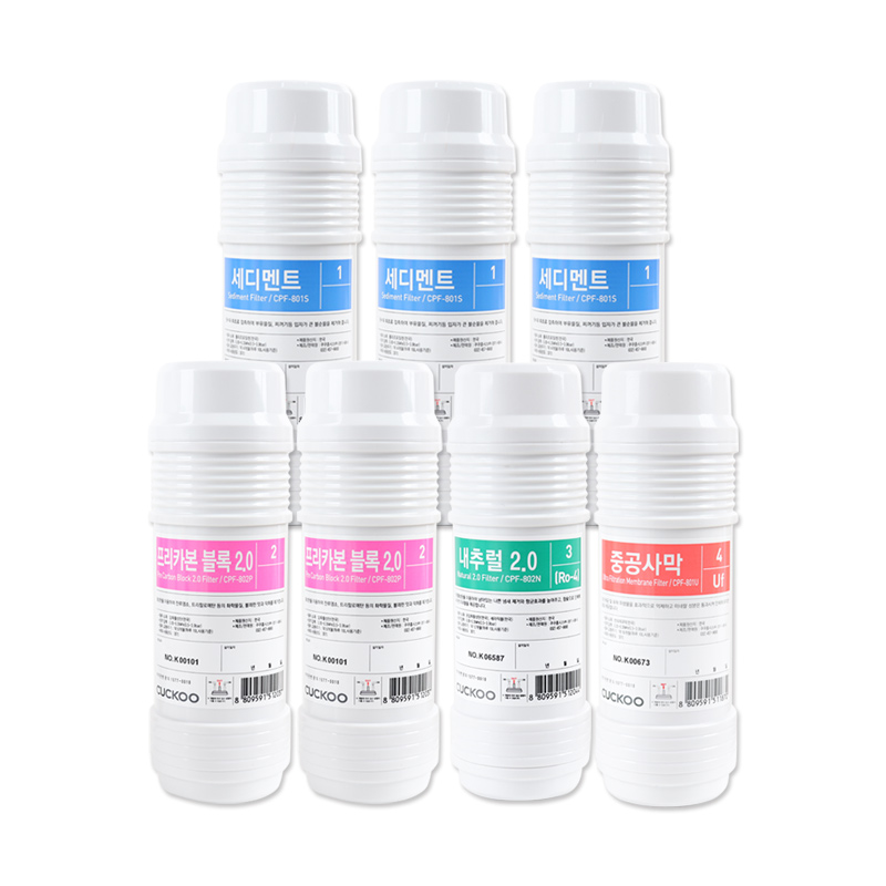 25년하반기쿠쿠정수기4단계필터 정품3+2+1+1세트(리셀) 세디먼트1+프리블럭1+네추럴1+중공사막1, 1세트, CP-F602HW 99,990원