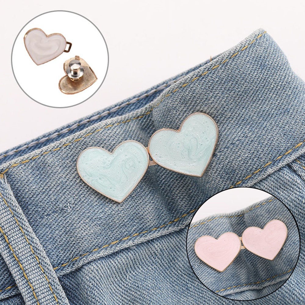 미즈코스 1+1 하트 허리 줄이기 매직 요술 후크 조절 버클 고리 셀프 수선, 1개, 민트+핑크 5,900원