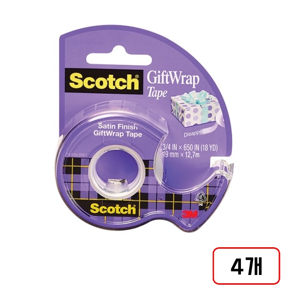 3M)스카치 선물포장테이프(19mmx16.5m), 4개, 본품(M320135) 29,800원