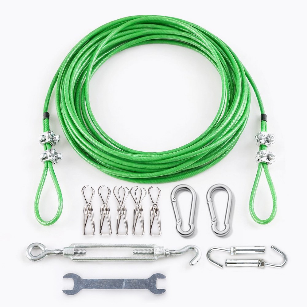 아띠꼴로 간편설치 와이어 빨래줄 옥상 야외 캠핑 여행용 빨래끈, 그린 9,900원