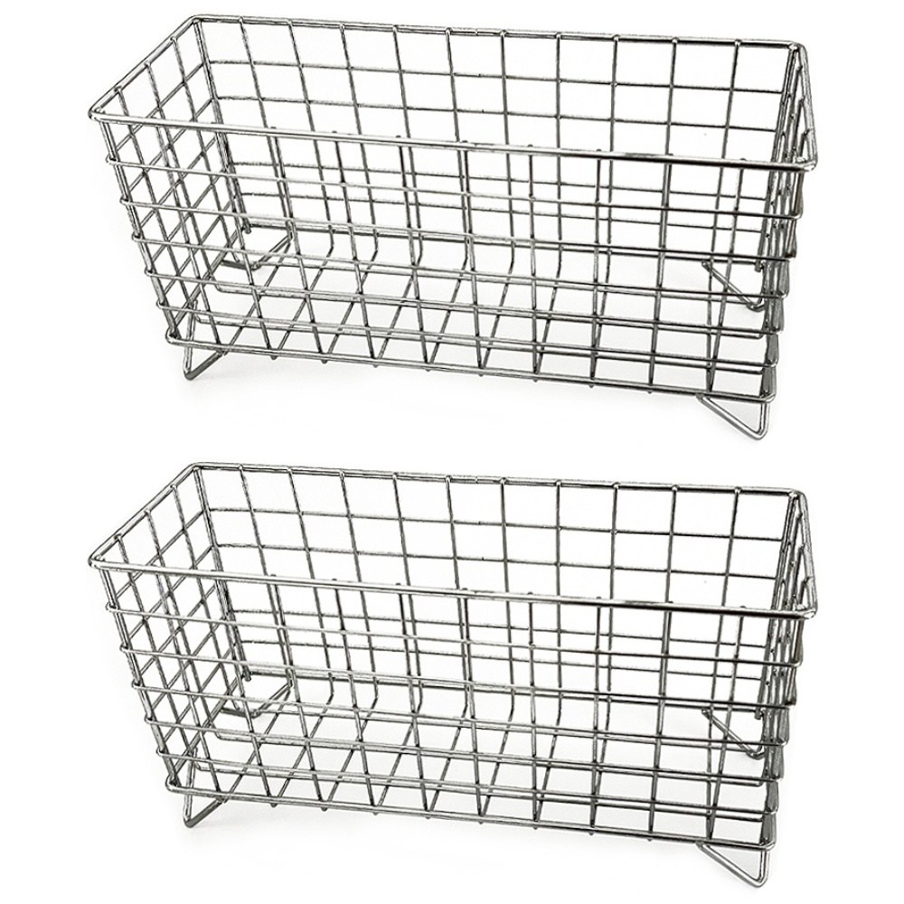 A의취향 직사각 와이어 철제 바스켓 다용도 정리 보관함, 실버, 2개 15,050원