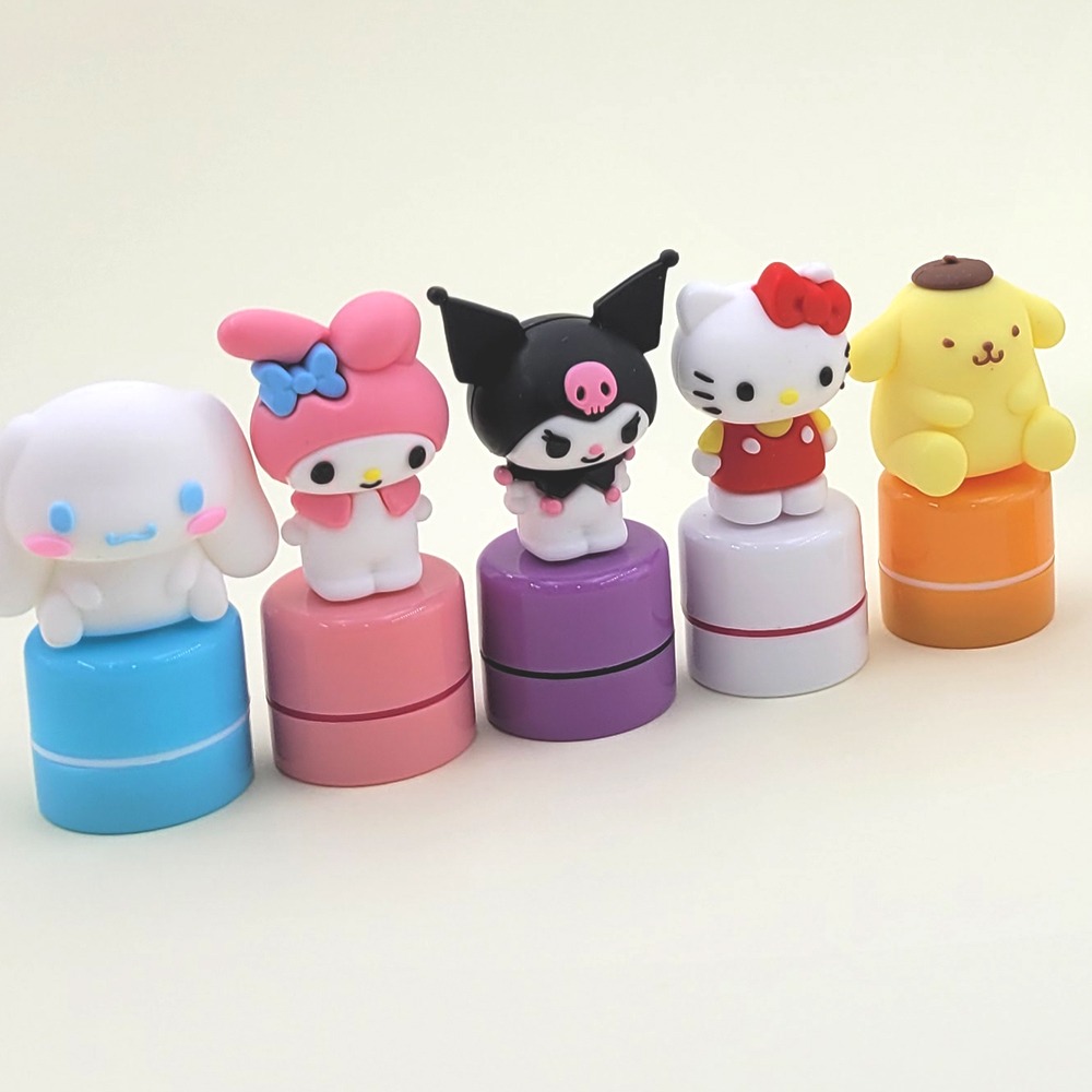 산리오 피규어 스탬프 5종 세트 참잘했어요 캐릭터 칭찬도장 어린이 선물 시나모롤 쿠로미 마이멜로디 폼폼푸린 헬로키티 토이 인형, 상세페이지 참조, 1세트 23,900원