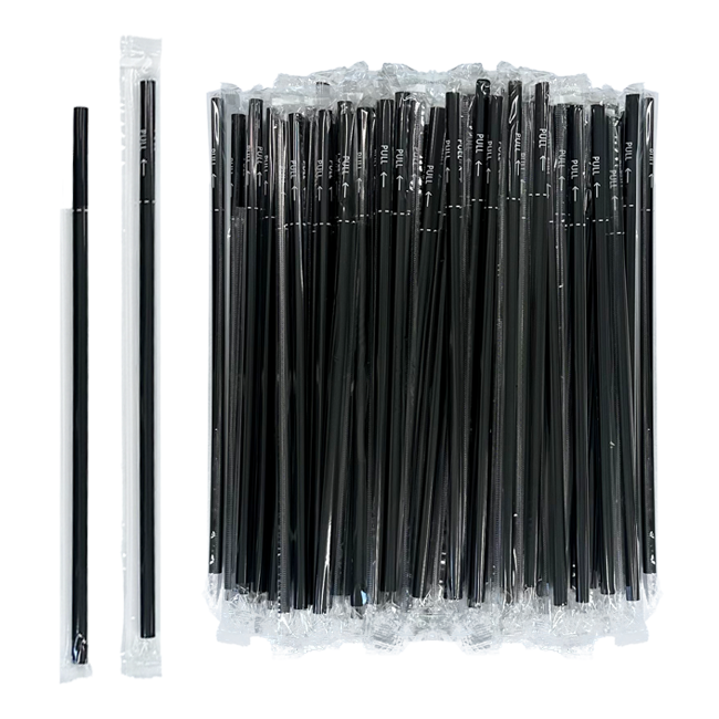 원바이 이지컷 빨대 7.0 mm x 250 mm 개별포장 5000개 (검정), 10개, 500개입 40,700원