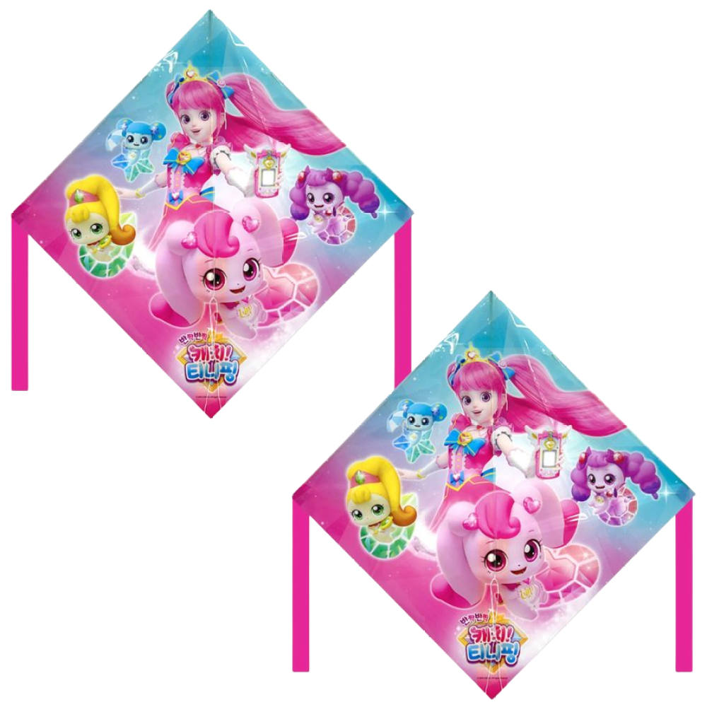 전통민속놀이 연날리기 캐치티니핑 가오리연 2개 한세트(가오리연2+얼레2개) 캐릭터 연날리기 하츄핑연 티니핑연 12,510원