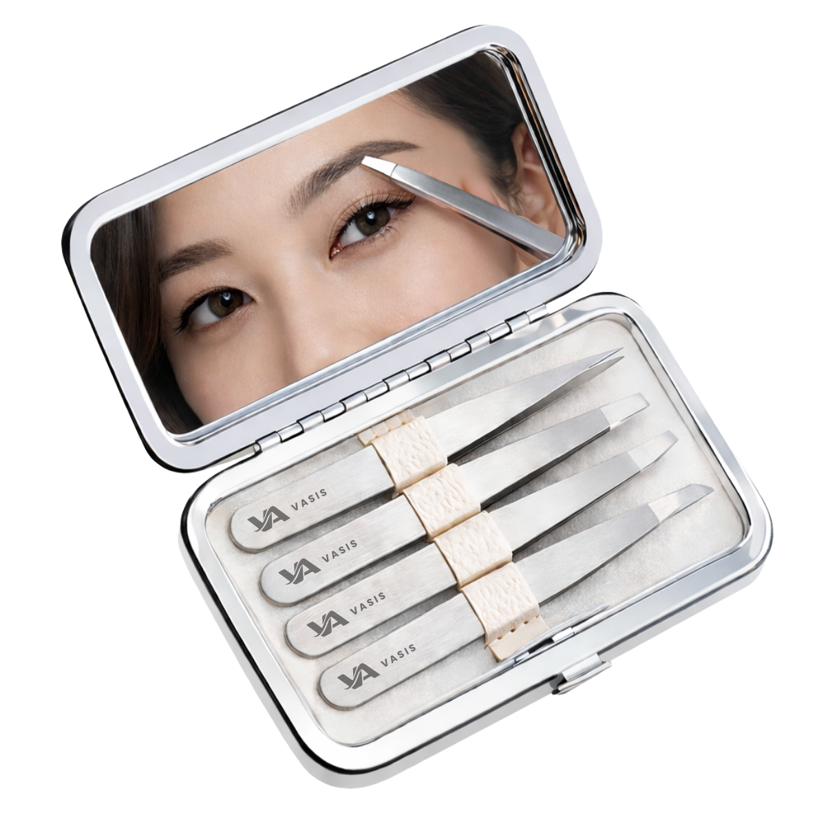 바시스 초정밀 족집게 4종 휴대용 거울 케이스 세트 12,300원