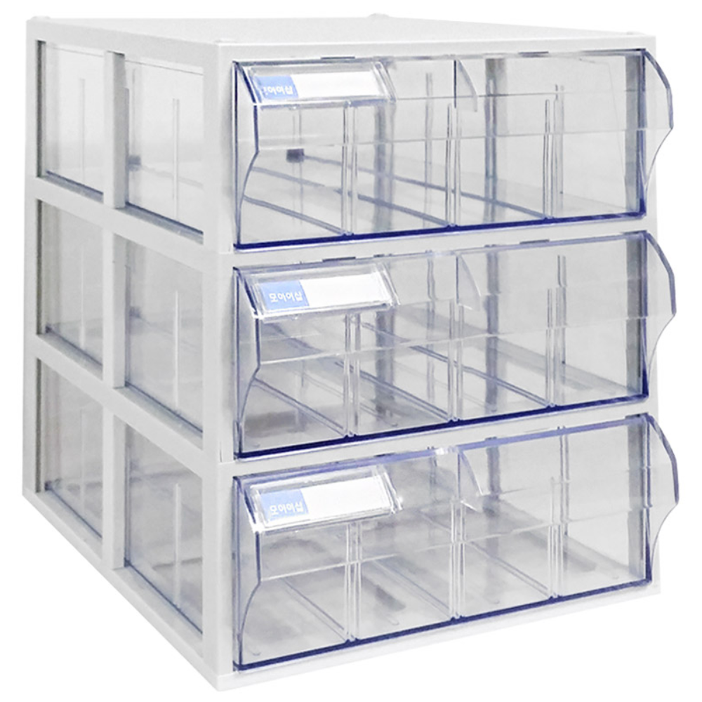 [국내생산 완제품] 모아이샵 플라스틱 투명수납함 다용도 A4 서류 정리함 대형 600 35,900원