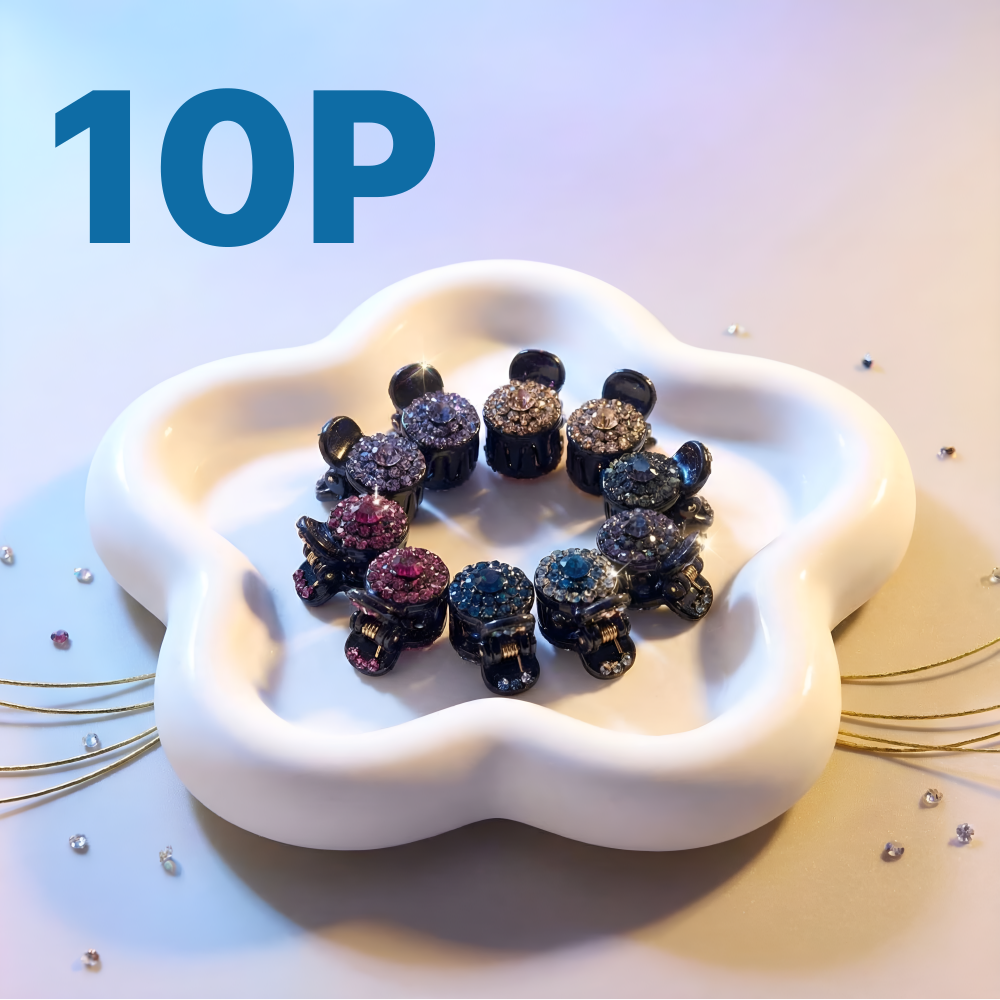 러키유니 블링블링 큐빅소형라운드 미니 집게핀 10P 9,900원