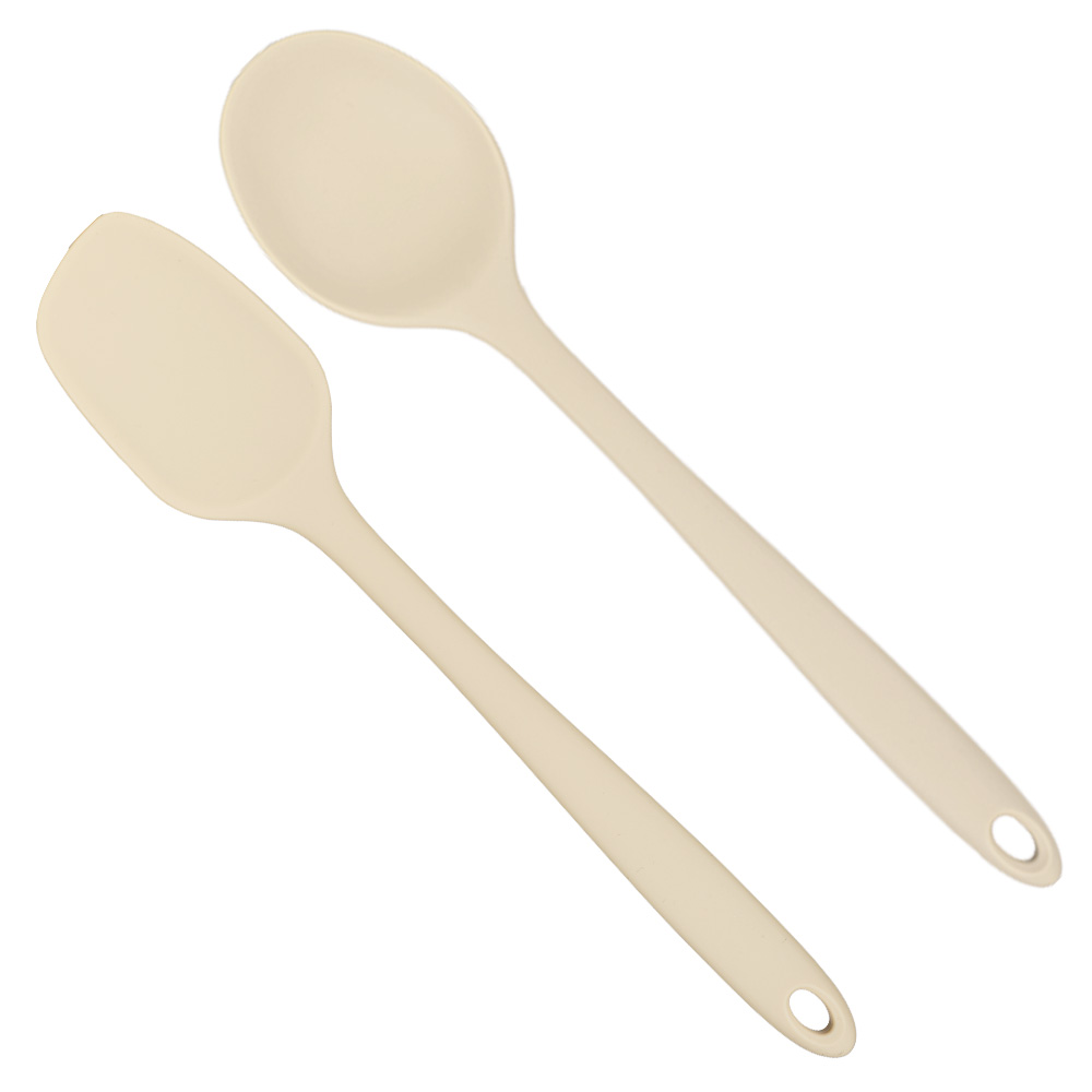 모모빈 실리콘 이유식 조리도구 스파츌라 + 멀티스푼 요리스푼 미니 볶음주걱, 크림 브륄레, 1세트, 스파츌라  L + 멀티스푼 L 13,900원