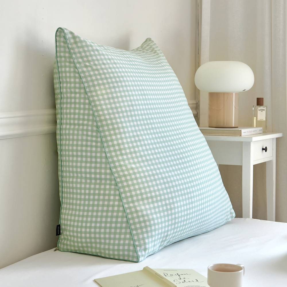 쁘리엘르 점보 삼각 등받이 쿠션, 위시그린 27,900원