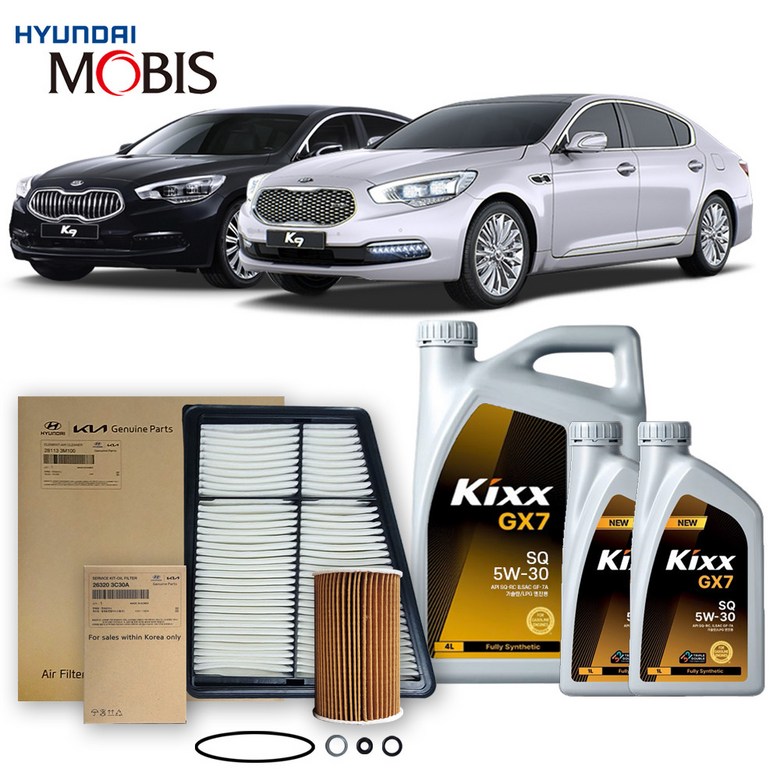 1세대 K9 3.3 가솔린 (12-14년식) 킥스합성유+순정필터세트 5W30, 1개 94,460원