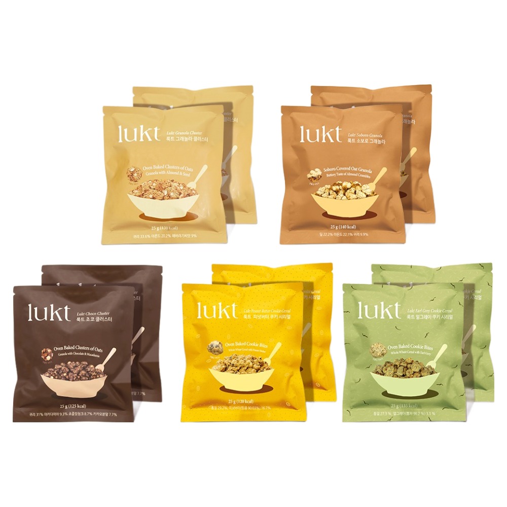 룩트 그래놀라 클래스터 시리얼 5종 x 2p 세트, 25g, 1세트 27,000원